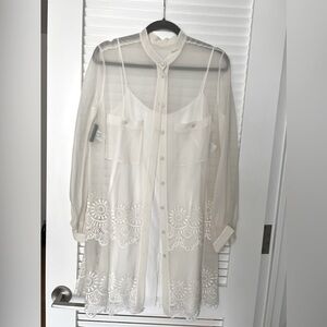 Alberta Feretti chiffon shirt-dress. US6